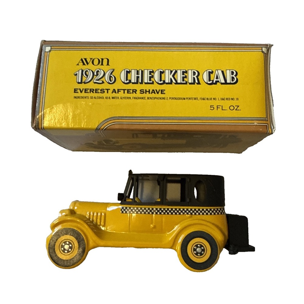 Vtg Avon 1926 Checker‎ Cab Everest After Shave 5oz Full Bottle W/Box Retro Car